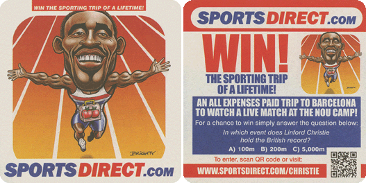 SportsDirect.com beer coaster