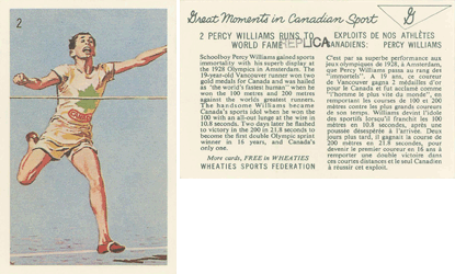 Great Moments in Canadian Sport (General Mills/Wheaties) - Percy Williams