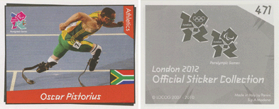 Panini London 2012 Official Sticker Collection - Oscar Pistorius