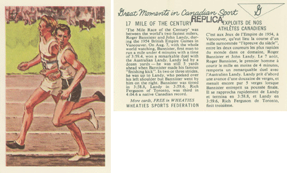Great Moments in Canadian Sport (General Mills/Wheaties), 1962 - Roger Bannister