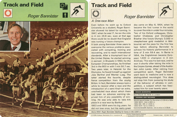 Sportscaster, 1977-1979 - Roger Bannister