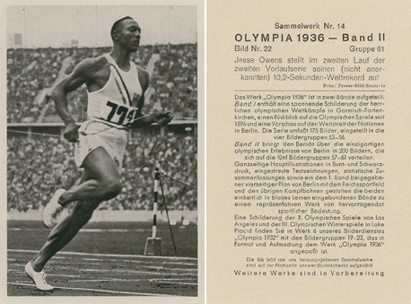 Olympia 1936, Band II, Die XI. Olympischen Spiele In Berlin 1936 (Reemtsma), 1936 - Jesse Owens