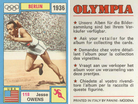 Panini Olympia (Panini) - Jesse Owens