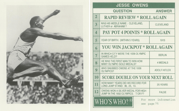 Who's Who? game - Jesse Owens