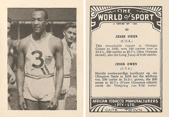World of Sport (African Tobacco Ltd.), 1939 - Jesse Owens